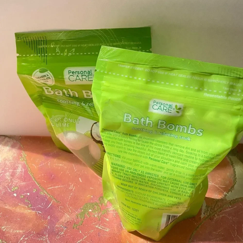 🎀Personal care 🍃Bath Bombs soothing & relaxing soak coconut 🌴 & Lime (Set Of 2)💥